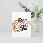 Pumpkin Sunset Autumn cute Briefkaart (Staand voorkant)