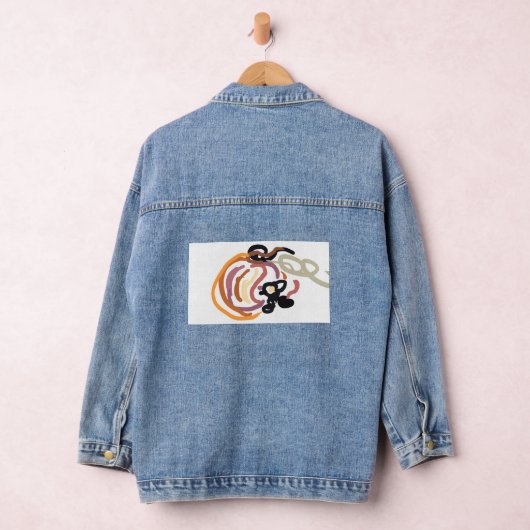 Pumpkin Sunset Autumn cute Denim Jacket (Hangar)