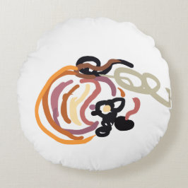 Pumpkin Sunset Autumn cute Rond Kussen