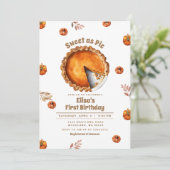 Pumpkin Sweet als Pie Party Verjaardagsuitnodiging Kaart (Staand voorkant)