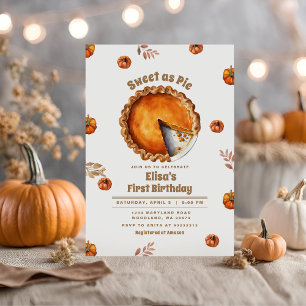 Pumpkin Sweet als Pie Party Verjaardagsuitnodiging Kaart