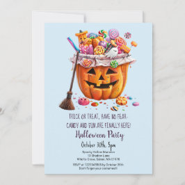 Pumpkin Sweets Witch Broom Halloween feest Kaart