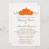 Pumpkin Swirls Fall Wedding Invite Kaart (Voorkant / Achterkant)