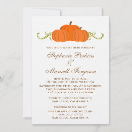 Pumpkin Swirls Fall Wedding Invite Kaart