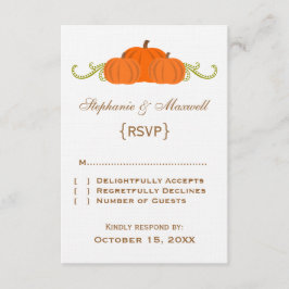 Pumpkin Swirls Fall Wedding Response Kaart