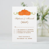 Pumpkin Swirls Fall Wedding Response Kaart (Staand voorkant)