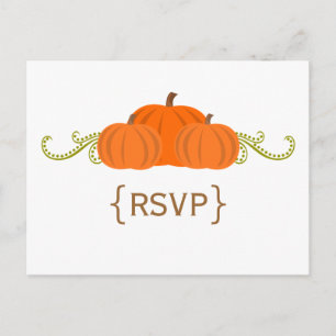 Pumpkin Swirls Fall Wedding RSVP Briefkaart