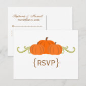 Pumpkin Swirls Fall Wedding RSVP Briefkaart (Voorkant / Achterkant)
