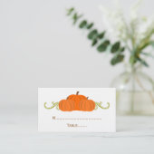 Pumpkin Swirls Fall Wedk Place Card Plaatskaartje (Staand voorkant)