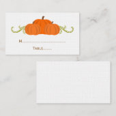 Pumpkin Swirls Fall Wedk Place Card Plaatskaartje (Voorkant / Achterkant)