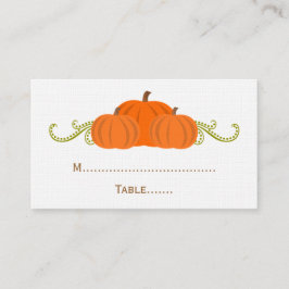 Pumpkin Swirls Fall Wedk Place Card Plaatskaartje