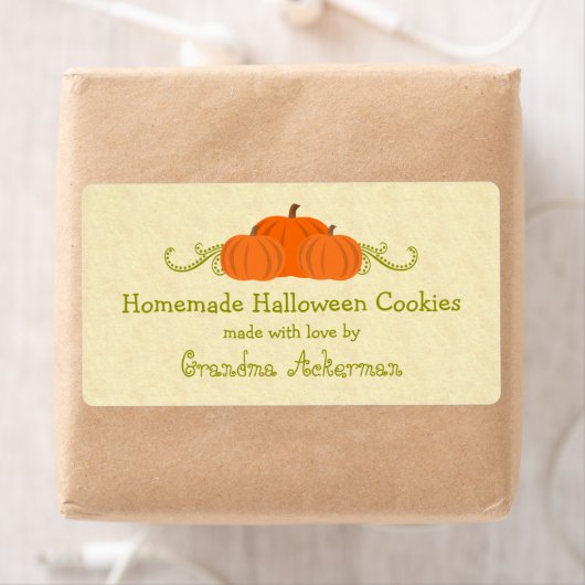Pumpkin Swirls Halloween Baking Labels (Insitu)