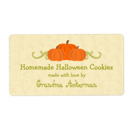 Pumpkin Swirls Halloween Baking Labels