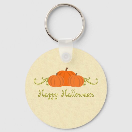 Pumpkin Swirls Halloween Sleutelhanger (Voorkant)