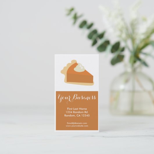 Pumpkin-taart aanpasbare visitekaartjes (Staand voorkant)