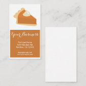 Pumpkin-taart aanpasbare visitekaartjes (Voorkant / Achterkant)