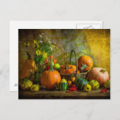 Pumpkin-tabel voor de Herfst in de halloween Autum Briefkaart (Voorkant / Achterkant)