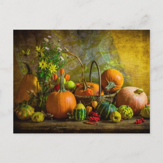 Pumpkin-tabel voor de Herfst in de halloween Autum Briefkaart (Voorkant)