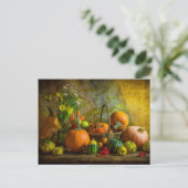Pumpkin-tabel voor de Herfst in de halloween Autum Briefkaart (Staand voorkant)
