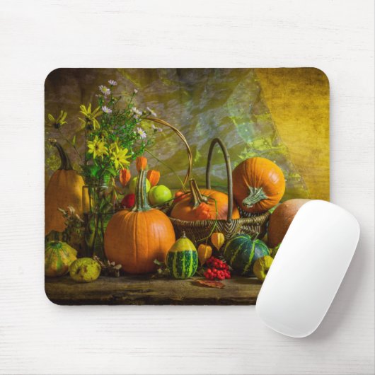 Pumpkin-tabel voor de Herfst in de halloween Autum Muismat (Met muis)