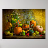 Pumpkin-tabel voor de Herfst in de halloween Autum Poster (Voorkant)
