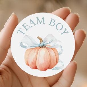 Pumpkin Team Boy Gender Reveal Ronde Sticker