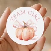 Pumpkin Team Girl Gender Reveal Ronde Sticker
