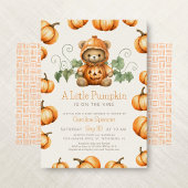 Pumpkin Teddy Bear Baby shower Uitnodiging