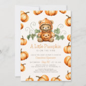 Pumpkin Teddy Bear Baby shower Uitnodiging (Voorkant)