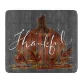 PUMPKIN THANKFUL CHALKBOARD GLASS CUTTING BOARD SNIJPLANK (Voorkant)