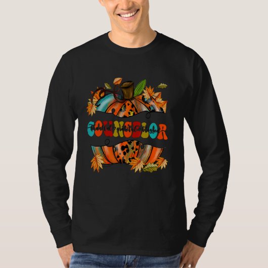Pumpkin Thankful  Grateful  Blessed Counselor Autu T-shirt (Voorkant)