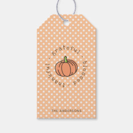 Pumpkin Thankful Grateful Blessed Thanksgiving Cadeaulabel
