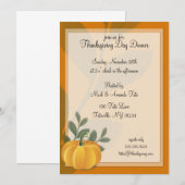Pumpkin Thanksgiving Dag Invitatie Kaart (Voorkant / Achterkant)
