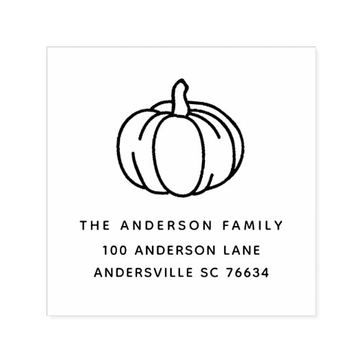 Pumpkin Thanksgiving familie retour adres Zelfinktende Stempel (Design)