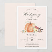 Pumpkin Thanksgiving Innodiging voor binnenpartij Kaart (Voorkant / Achterkant)