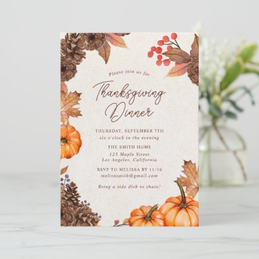 Pumpkin-Thanksgiving Kaart (Staand voorkant)