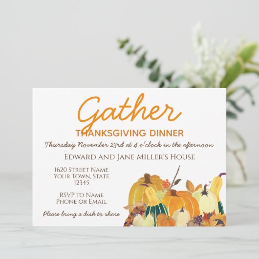 Pumpkin-Thanksgiving Kaart (Staand voorkant)