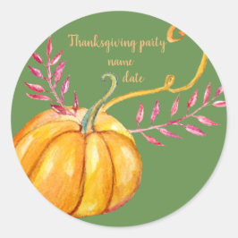 Pumpkin-Thanksgiving Ronde Sticker