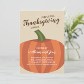 Pumpkin Thanksgiving Uitnodiging binnenpartij (Staand voorkant)