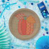 Pumpkin-Thanksgiving voor patchwork Papieren Borde Bordje (Feest)