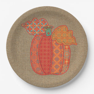 Pumpkin-Thanksgiving voor patchwork Papieren Borde Bordje