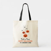 Pumpkin & The Spider Modern script voor Happy Hall Tote Bag (Achterkant)