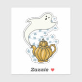 Pumpkin-theepot en Ghost Sticker (Vel)