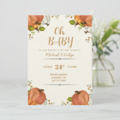 Pumpkin thema Baby shower Uitnodiging (Staand voorkant)