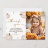 Pumpkin thema verjaardagsfoto bedankkaart kaart (Voorkant)