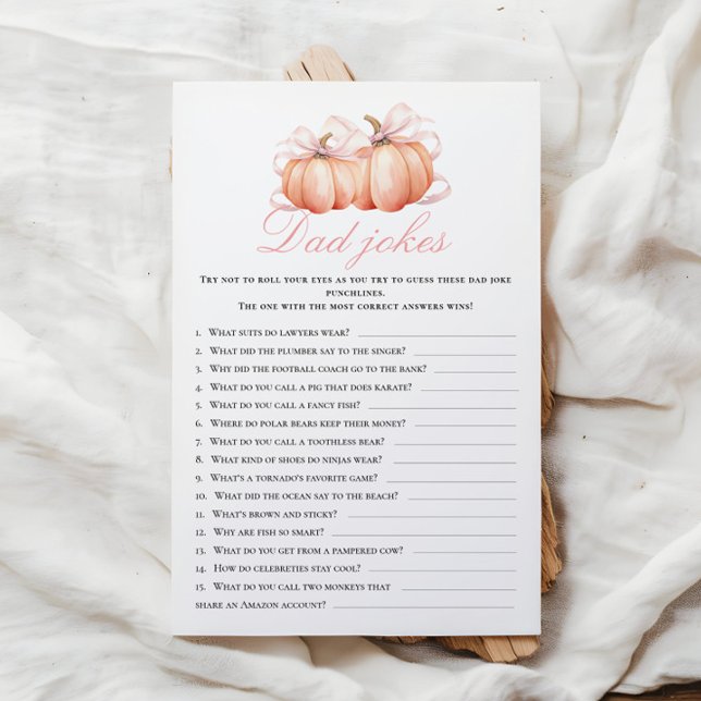 Pumpkin Theme Baby shower Dad Jokes Activity Games (Creator heeft geüpload)