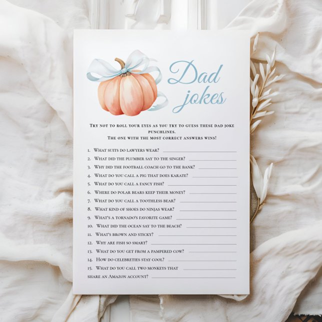 Pumpkin Theme Baby shower Dad Jokes Activity Games (Creator heeft geüpload)