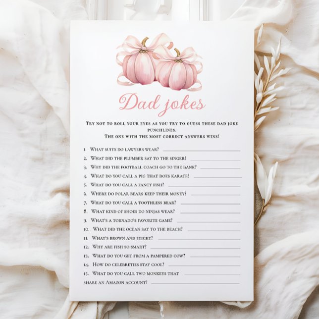 Pumpkin Theme Baby shower Dad Jokes Activity Games (Creator heeft geüpload)