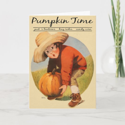 "PUMPKIN TIME" AUTUMN HARVEST FEESTDAGEN KAART (Voorkant)