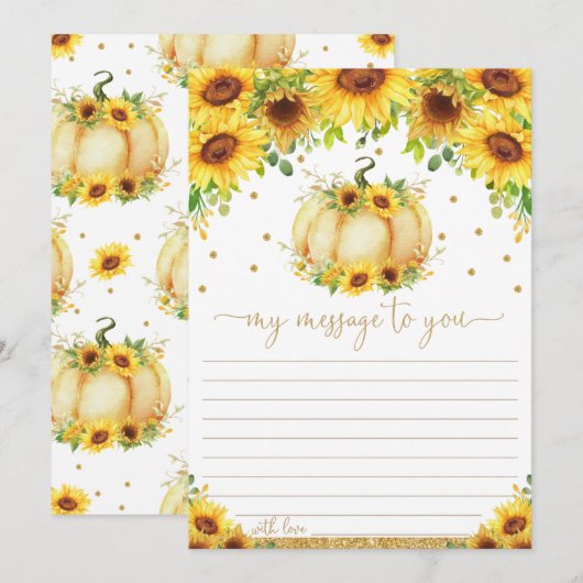 Pumpkin Time Capsule Message to You Blank Cards Kaart (Voorkant / Achterkant)